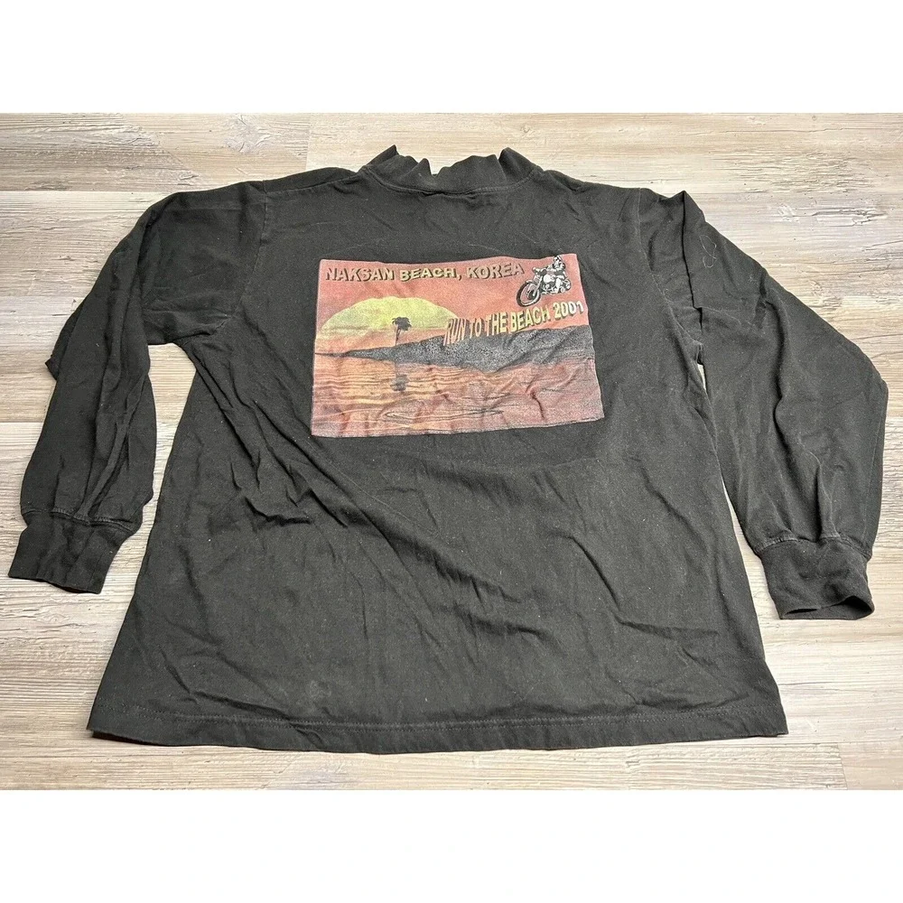 Vintage Road Dragons MC T-Shirt Yongsan Korea Motorcycle Club Pocket Tee XL‎
